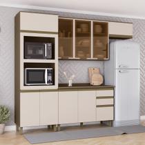 Cozinha Modulada com Vidro Reflecta 4 Peças com Tampo em MDF Connect Henn Cozinha Modulada com Vidro Reflecta 4 Peças com Tampo em MDF Connect Henn