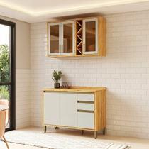 Cozinha Modulada Compacta 2 Peças 5 Portas e 3 Gavetas 100% Mdf 120cm Barbados Espresso Móveis Cozinha Modulada Compacta 2 Peças 5 Portas e 3 Gavetas 100% Mdf 120cm Barbados Espresso Móveis