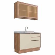 Cozinha Modulada Compacta, 2 Peças, Herval Ten 100% MDF com Vidro