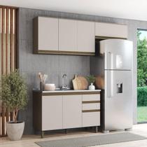 Cozinha Modulada Compacta 200cm 06 Portas 3 Gavetas Connect Henn