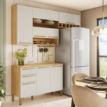 Cozinha Modulada Compacta 3 Peças 7 Portas 2 Gavetas com Tampo e Vidro Reflecta 100% Mdf Itália Espr