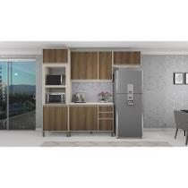 Cozinha Modulada Compacta 4 Peças Com Tampo E Espaço Para Fo Pátina Ff/avelã Ff