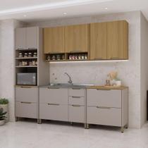Cozinha Modulada Compacta 5 Peças Com Espaço Para Micro-onda Cinammon-freijó