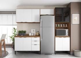Cozinha Modulada Compacta com 10 Portas e 3 Gavetas Branco
