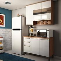 Cozinha Modulada Compacta com 2 Peças 6 Portas 2 Gavetas e Vidro Reflecta 100% MDF Itália - Espresso Móveis