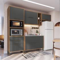 Cozinha Modulada Compacta com 4 Peças 6 Portas e Espaço para Micro-ondas 100% MDF Vicenza