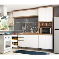 Cozinha Modulada Compacta com 4 Peças 9 Portas 2 Gavetas e Espaço Micro-ondas 100% MDF Madri