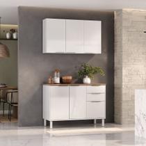 Cozinha Modulada Compacta em Aço 2 Peças 5 Portas 2 Gavetas Dobradiças Slow Motion Renova Itatiaia