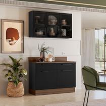 Cozinha Modulada Compacta em Aço 2 Peças 5 Portas 2 Gavetas Rodapé PVC Exclusive Itatiaia