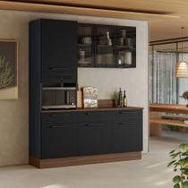 Cozinha Modulada Compacta em Aço 3 Peças 7 Portas 3 Gavetas Rodapé em Pvc Exclusive Itatiaia