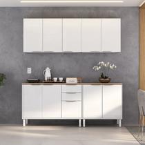 Cozinha Modulada Compacta em Aço 4 Peças 10 Portas 2 Gavetas Dobradiças Slow Motion Renova Itatiaia