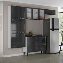 Cozinha Modulada Compacta em Aço 4 Peças 13 Portas Sendo 3 com Vidro 2 Gavetas Florença Itatiaia