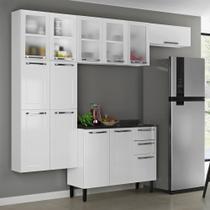 Cozinha Modulada Compacta em Aço 4 Peças 13 Portas Sendo 3 com Vidro 2 Gavetas Florença Itatiaia Cozinha Modulada Compacta em Aço 4 Peças 13 Portas Sendo 3 com Vidro 2 Gavetas Florença Itatiaia