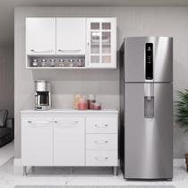 Cozinha Modulada Compacta Fidelitá Viena 2 Peças 120cm 5 Portas 3 Gavetas Com Tampo Branco Cozinha Modulada Compacta Fidelitá Viena 2 Peças 120cm 5 Portas 3 Gavetas Com Tampo Branco