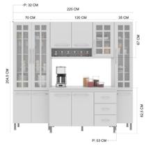 Cozinha Modulada Compacta Fidelitá Viena 4 Peças 225cm 11 Portas 3 Gavetas Com Tampo Branco Cozinha Modulada Compacta Fidelitá Viena 4 Peças 225cm 11 Portas 3 Gavetas Com Tampo Branco
