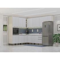 Cozinha Modulada Completa 10 Peças Com Tampo Art Luciane Móv Pátina-cinza Cristal Cozinha Modulada Completa 10 Peças Com Tampo Art Luciane Móv Pátina-cinza Cristal