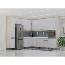 Cozinha Modulada Completa 11 Peças Com Tampo Art Luciane Móv Pátina-cinza Cristal Cozinha Modulada Completa 11 Peças Com Tampo Art Luciane Móv Pátina-cinza Cristal