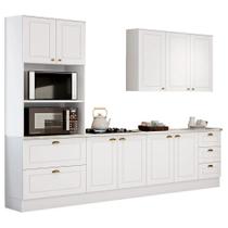 Cozinha Modulada Completa 271cm 5 Peças 9 Portas 100% MDF Liana H02 Branco HP - Mpozenato
