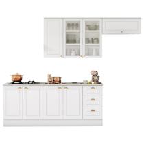 Cozinha Modulada Completa 280cm 5 Peças 8 Portas 3 Gavetas Americana Branco HP - Henn