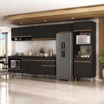 Cozinha Modulada Completa 357cm 6 Pçs com Balcão para Cooktop Veneza Multimóveis MP2272