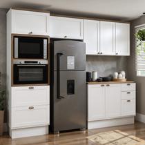 Cozinha Modulada Completa 4 Peças 100% MDF Modelo Americano Provençal Iluminata Branco/Ébano Cozinha Modulada Completa 4 Peças 100% MDF Modelo Americano Provençal Iluminata Branco/Ébano