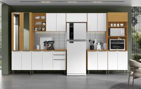 Cozinha modulada completa 4,10cm Luana - Cinamomo/Branco Aramóveis