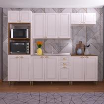 Cozinha Modulada Completa 5 Peças 14 Portas 2 Gavetas Paris Branco - Indekes