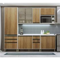 Cozinha Modulada Completa 5 Peças 270cm Com Vidro Reflecta E Pátina Ff-avelã Ff Cozinha Modulada Completa 5 Peças 270cm Com Vidro Reflecta E Pátina Ff-avelã Ff