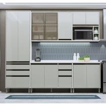 Cozinha Modulada Completa 5 Peças 270cm Com Vidro Reflecta E Pátina Ff-mocca Laca Cozinha Modulada Completa 5 Peças 270cm Com Vidro Reflecta E Pátina Ff-mocca Laca