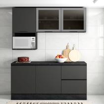 Cozinha Modulada Completa 5 Peças 5 Portas 3 Gavetas com Portas Vidro Fumê Etna Cozinha Modulada Completa 5 Peças 5 Portas 3 Gavetas com Portas Vidro Fumê Etna