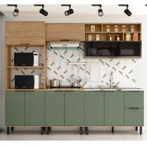 Cozinha Modulada Completa 5 Peças Lombardia Freijó Jade - MX