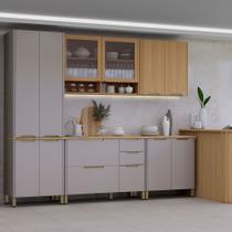 Cozinha Modulada Completa 6 Peças com Tampo e Bancada Lumina 100 MDF Luciane Móveis Cozinha Modulada Completa 6 Peças com Tampo e Bancada Lumina 100 MDF Luciane Móveis