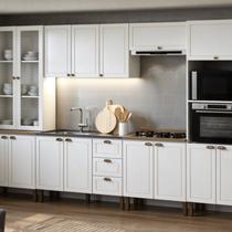 Cozinha Modulada Completa 6 Peças Modelo Americano Provençal sem Tampo de 120 cm Conecta Branco/Ébano Cozinha Modulada Completa 6 Peças Modelo Americano Provençal sem Tampo de 120 cm Conecta Branco/Ébano
