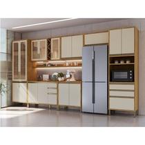Cozinha Modulada Completa 7 Peças 17 Portas com Vidro e Tampo 100% Mdf Barbados Espresso Móveis Cozinha Modulada Completa 7 Peças 17 Portas com Vidro e Tampo 100% Mdf Barbados Espresso Móveis