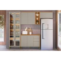 Cozinha Modulada Completa Allure 4 Peças (2Aéreos+1Balcão+1Cristaleira) CP11 Jequitiba/Gris Fosco - Linea Brasil Cozinha Modulada Completa Allure 4 Peças (2Aéreos+1Balcão+1Cristaleira) CP11 Jequitiba/Gris Fosco - Linea Brasil