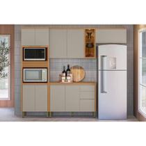 Cozinha Modulada Completa Allure 4 Peças (2Aéreos+1Balcão+1TorreQuente) CP10 Jequitiba/Gris Fosco - Linea Brasil Cozinha Modulada Completa Allure 4 Peças (2Aéreos+1Balcão+1TorreQuente) CP10 Jequitiba/Gris Fosco - Linea Brasil