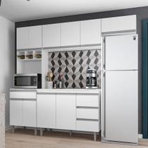 Cozinha Modulada Completa Andréia 04 Peças com Balcão Gabinete 120cm Branco - Abmaza