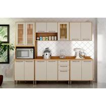 Cozinha Modulada Completa Áustria 5 Peças (1 Paneleiro + 2 Armários + 2 Balcões) C5P49 Cinamomo/Off White - Valdemóveis