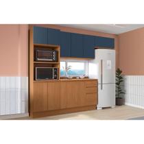 Cozinha Modulada Completa Ciela 5 Peças (2Aéreos+1Balcão+1TorreQuente+1Complemento) C5P116 Canela/Azul Profundo - Kappesberg Cozinha Modulada Completa Ciela 5 Peças (2Aéreos+1Balcão+1TorreQuente+1Complemento) C5P116 Canela/Azul Profundo - Kappesberg