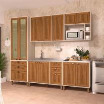 Cozinha Modulada Completa com 5 Peças e Vidro Reflecta Sofia Luciane Móveis Cozinha Modulada Completa com 5 Peças e Vidro Reflecta Sofia Luciane Móveis
