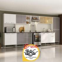 Cozinha Modulada Completa com Balcão para Pia MP2279 Multimóveis Brinde Jogo de Panelas Tramontina