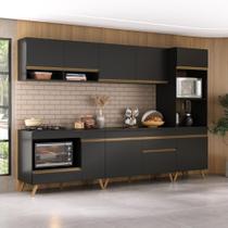 Cozinha Modulada Completa Compacta 5 Pçs com Balcão para Cooktop Veneza Multimóveis MP2268 Cozinha Modulada Completa Compacta 5 Pçs com Balcão para Cooktop Veneza Multimóveis MP2268