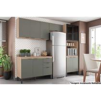 Cozinha Modulada Completa Completa FI0002 Firenze (2 Aéreos + 1 Paneleiro + 1 Balcão) 4 Peças Avena/Menta - Demóbile