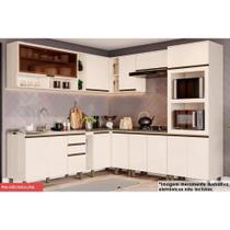 Cozinha Modulada Completa Connect 16 Peças (4Aéreos+4Balcões+1Paneleiro+7Complementos) s/Pia C16P01 Off White - Henn