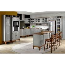 Cozinha Modulada Completa de Madeira Hannover - Cinza