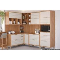 Cozinha Modulada Completa Eloise 11 Peças (3Aéros+3Balcões+1Paneleiro+4Complemento) CZ030 Freijo/Off White - MGM Cozinha Modulada Completa Eloise 11 Peças (3Aéros+3Balcões+1Paneleiro+4Complemento) CZ030 Freijo/Off White - MGM