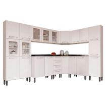 Cozinha Modulada Completa Evidence 8 Peças (3 Armários + 3 Balcões + 2 Paneleiros) C8P22 Branco - Bertolini