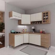 Cozinha Modulada Completa Fidelitá Paris 6 Peças 340cm 12 Portas 3 Gavetas Com Tampo Nogal/Salinas Cozinha Modulada Completa Fidelitá Paris 6 Peças 340cm 12 Portas 3 Gavetas Com Tampo Nogal/Salinas