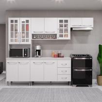 Cozinha Modulada Completa Fidelitá Viena 4 Peças 260cm 11 Portas 3 Gavetas Com Tampo Branco Cozinha Modulada Completa Fidelitá Viena 4 Peças 260cm 11 Portas 3 Gavetas Com Tampo Branco