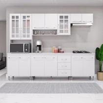 Cozinha Modulada Completa Fidelitá Viena 5 Peças 260cm 13 Portas 3 Gavetas Com Tampo Branco Cozinha Modulada Completa Fidelitá Viena 5 Peças 260cm 13 Portas 3 Gavetas Com Tampo Branco